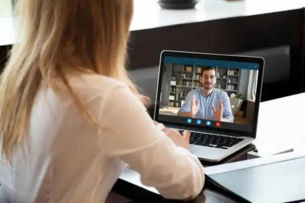 image of woman attending online mediation Barnstaple speak to our team today!