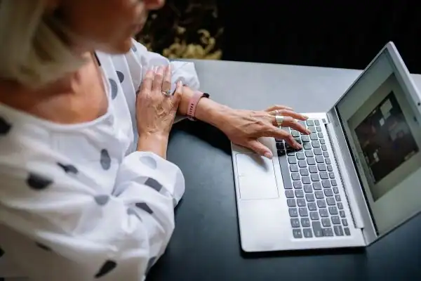 Image of woman attending online mediation Barnstaple services from Barker Mediation